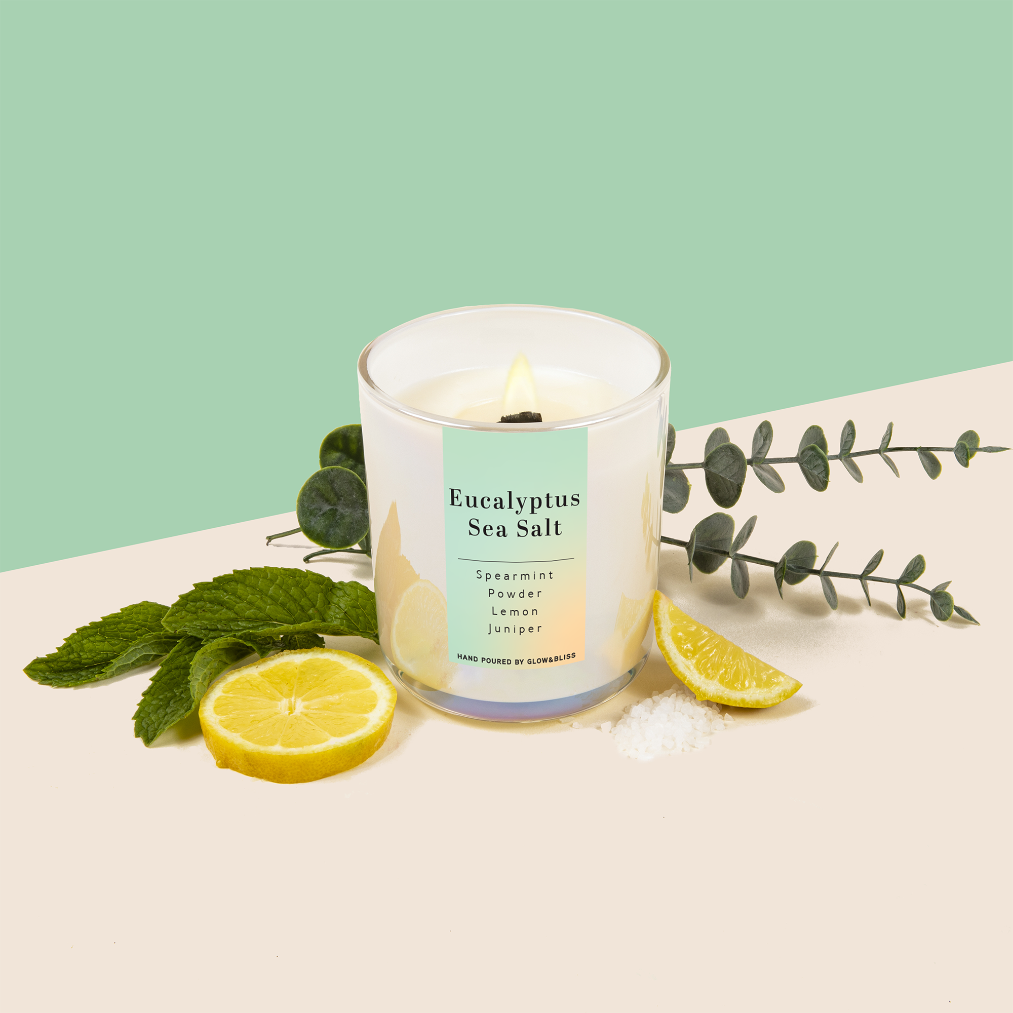 Eucalyptus + Bliss Reusable Glass Candle