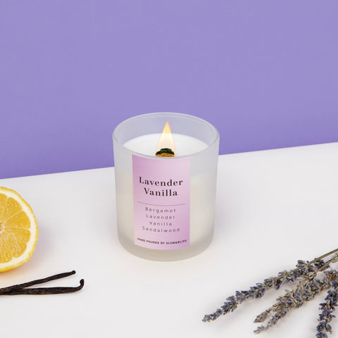 Experience the calming embrace of lavender and vanilla