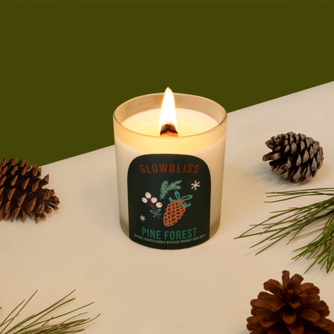 Pine wood wick candles