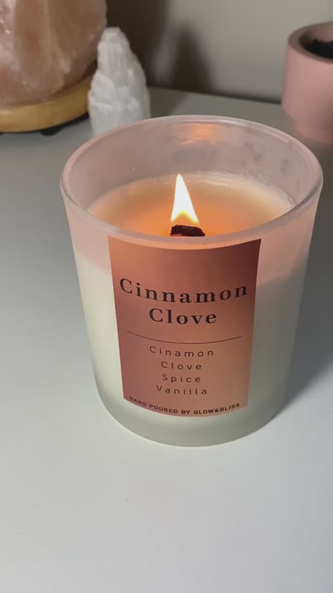 Cinnamon + Vanilla Crackling Wooden Wick Soy Candle